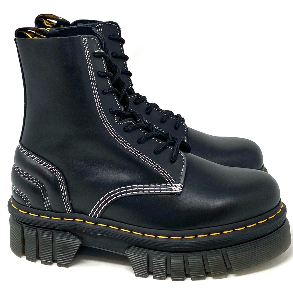 Dr. Martens Audrick  8I Quilted Lux Smooth Black Leather Lady’s Bo… - Picture 6 of 12